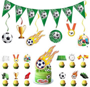 Decorazione per Torta di Calcio - 20 pezzi - Decorazioni per Festa - Nero - Tema Sport - Decorazione per Torta di Festa - Adatto per Ragazzi -