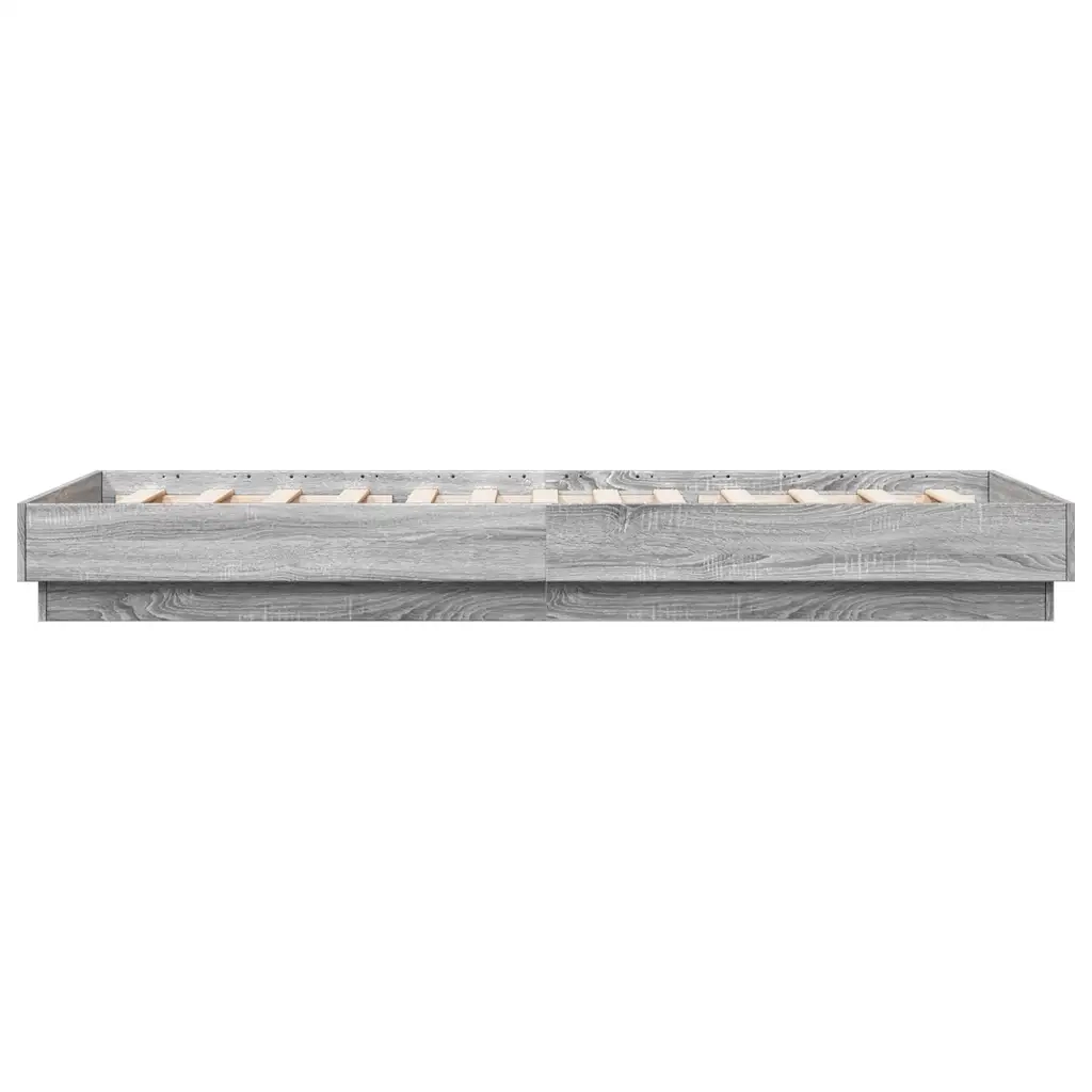 Giroletto con LED-Struttura Letto Grigio Sonoma 100x200 cm