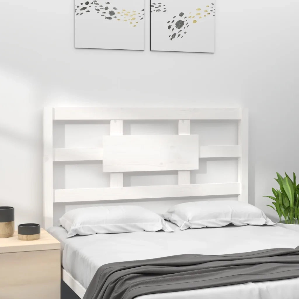 Testiera per Letto-Testata-Testiera Decorativa Bianca 95,5x4x100 cm Legno Massello di Pino 780524