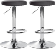Set di 2 sgabelli da bar Ponte in similpelle nero,Metallo in look cromato