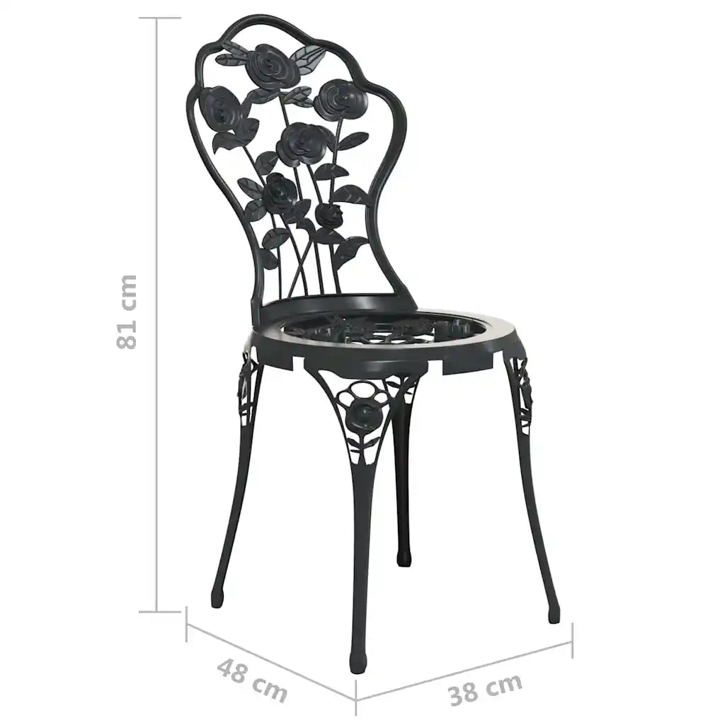 Set da Bistrot 3 pz in Alluminio Pressofuso Nero 317739