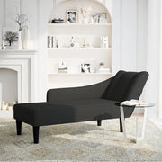 Sdraio con Bracciolo Destro in Velluto Nero CFW6053858