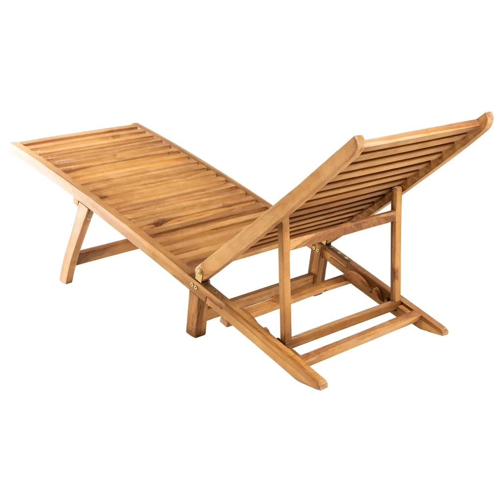 Lettino Prendisole in Legno Massello di Teak 316151