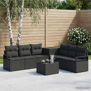 Set di divani 8 pz Nero Rattan sintetico e Acciaio 3448152