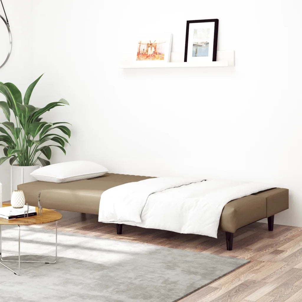 Divano Letto a 2 Posti Cappuccino in Similpellecod mxl 91001