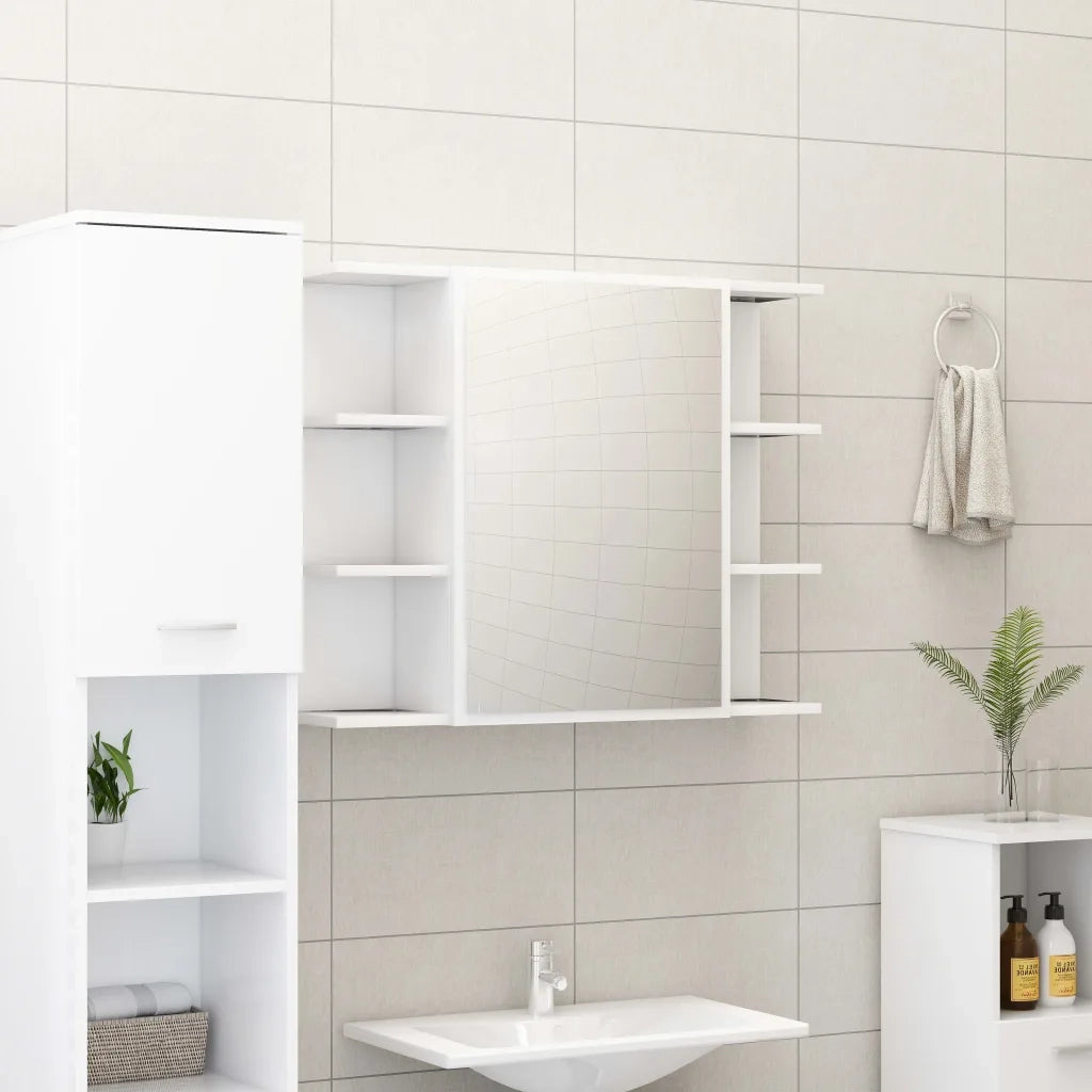 Set Mobili da Bagno 3 pz Bianco in Truciolato 3056952