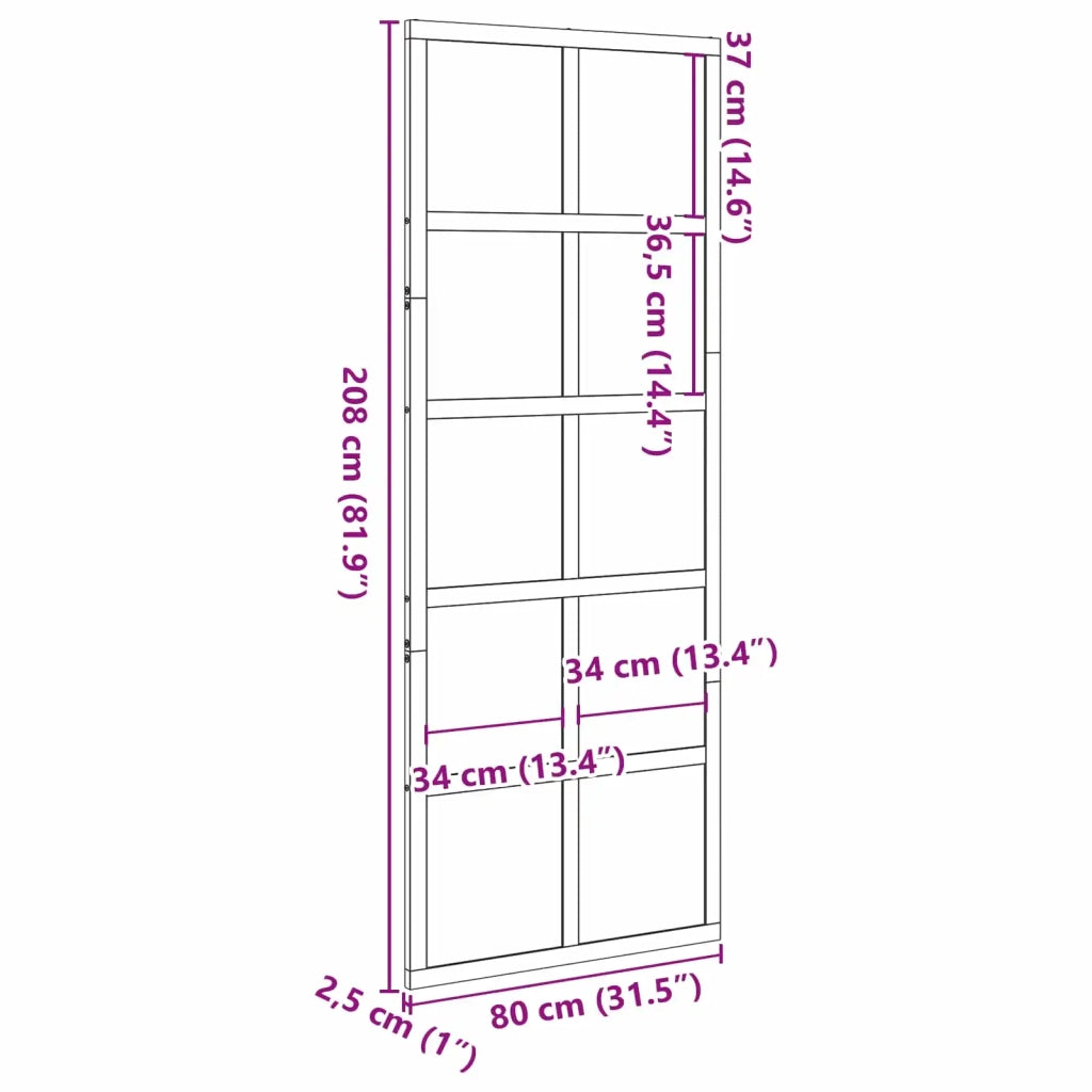 Porta del fienile Marrone cerato 80 x 208 cm 860858
