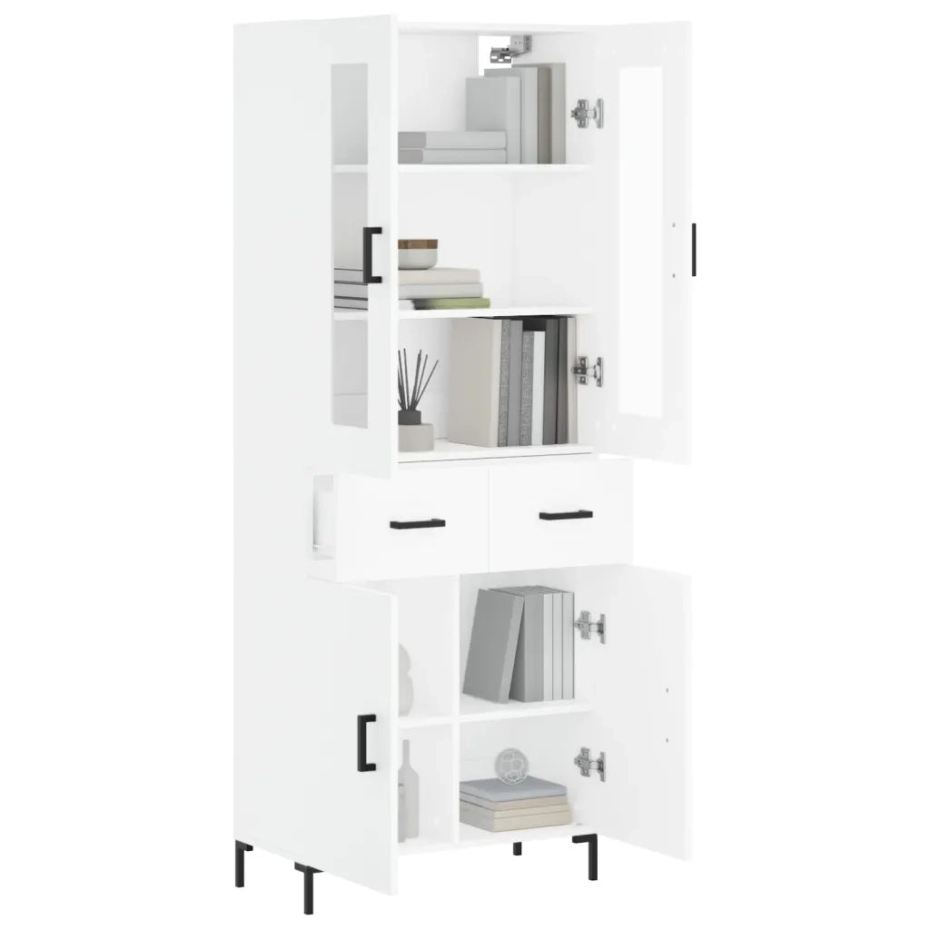 Credenza | Madia | Buffet da pranzo | Armadio da pranzo Bianca 69,5x34x180 cm in Legno Multistrato