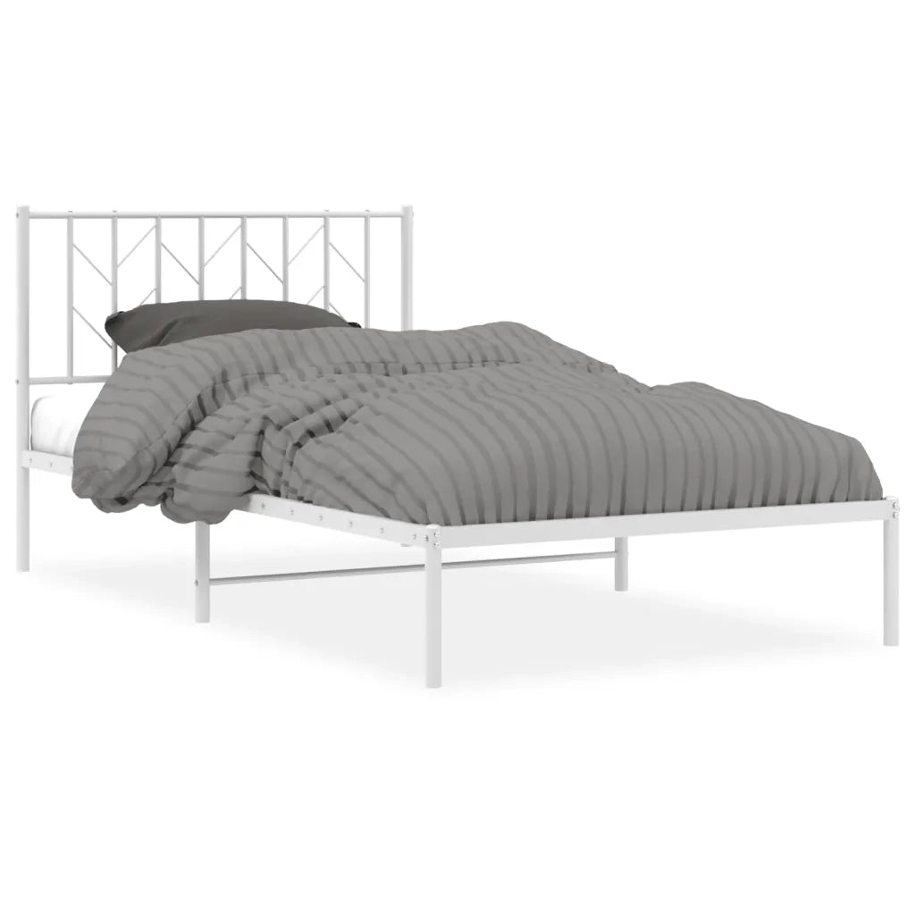 Giroletto con Testiera Metallo Bianco 107x203 cm 374482