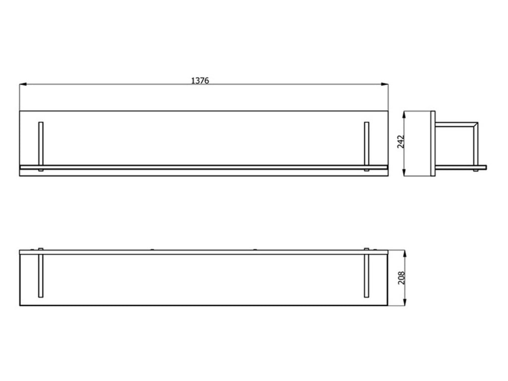 Oriolo, Mensola un Ripiano, 137.5x21x24h cm Marrone Rovere Nodi