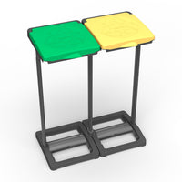 Pattumiera Differenziata 2 Posti 64x36x80 cm Portasacchi da 80-110 Litri