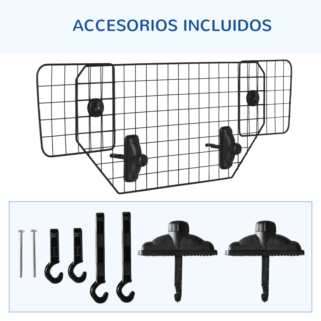Barriera Protettiva Auto per Cani ¨C zephmum ¨C 90-120x40,5 cm Nero