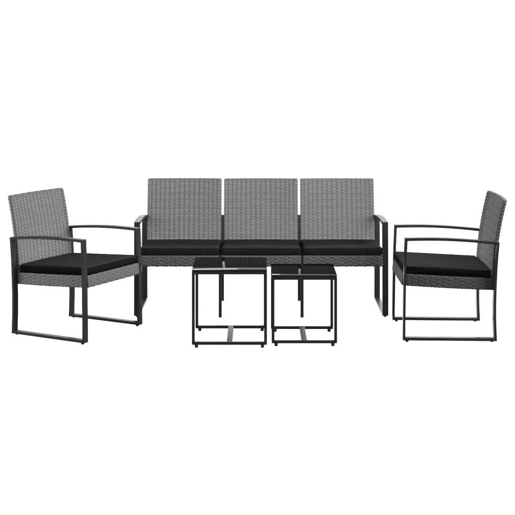 Set Pranzo da Giardino 5 pz con Cuscini PP Rattan Grigio Scurocod mxl 71609