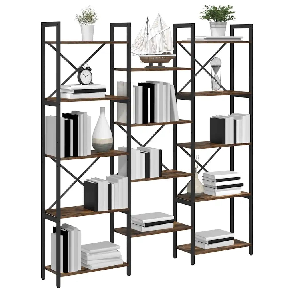 Libreria 156 x 25 x 167 cm Legno ingegnerizzato Rovere Fumo 868343