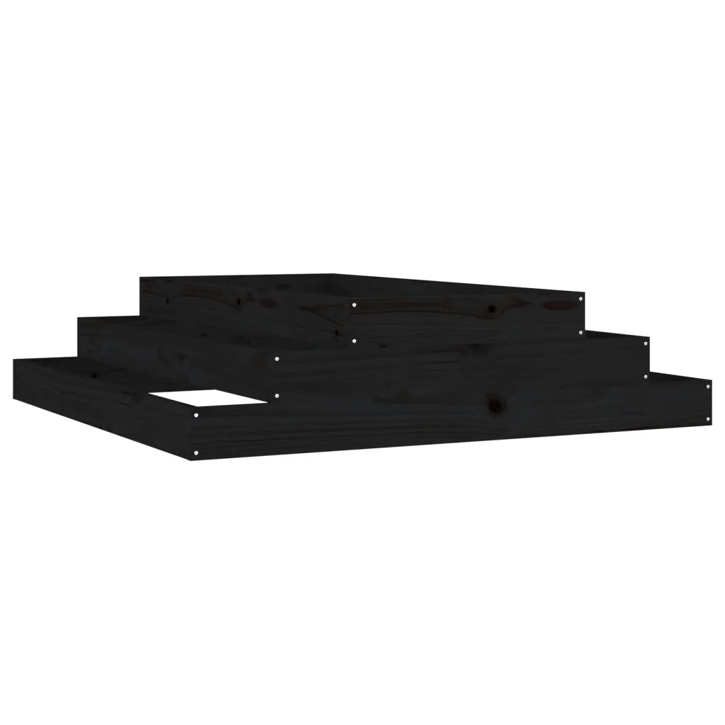 Fioriera | Cassetta per fiori | Vaso Nera 110x110x27 cm in Legno Massello di Pino