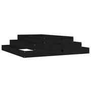 Fioriera | Cassetta per fiori | Vaso Nera 110x110x27 cm in Legno Massello di Pino