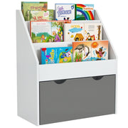 Libreria bambini 3 ripiani con cassetto ¨C Xylo ¨C MDF grigio 62.5x30x70 cm