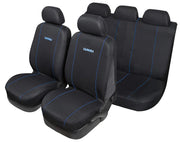 Set Completo Coprisedili Gt Turbo Universale con 5 poggiatesta  nero-blu