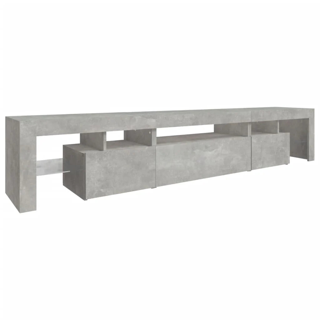 Mobile TV multimediale mensola TV credenza mobile TV sala da pranzo soggiorno camera da letto con luci LED 215 x 36,5 x 40 cm grigio cemento 02_0026558