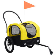 Rimorchio Bici per Animali Carrello Jogging 2in1 Giallo e Nero 92439