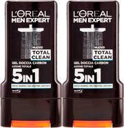 L'OREAL SET 2 PZ PARIS MEN EXPERT GEL PER DOCCIA DA 300 ML TOTAL CLEAN AL CARBONE