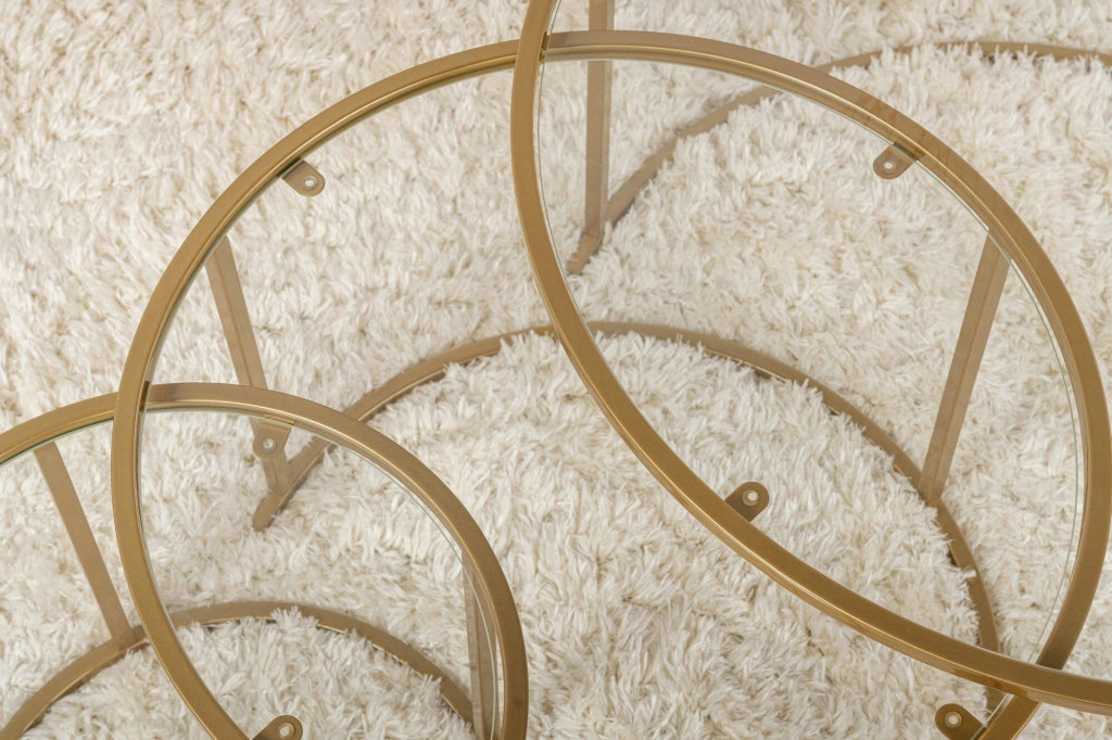 Rowan, Tavolino da Salotto Cassetti, 80x80x43h cm oro