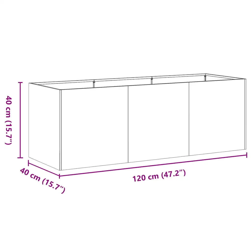 Fioriera 120x40x40 cm in Acciaio Zincato 860680