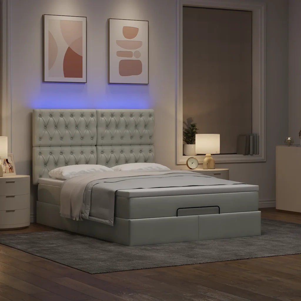 Struttura Letto Pouf con Materassi 140x200 cm in Velluto 3314396