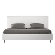BS COM Letto matrimoniale king size senza rete imbottito 200x210 similpelle bianco