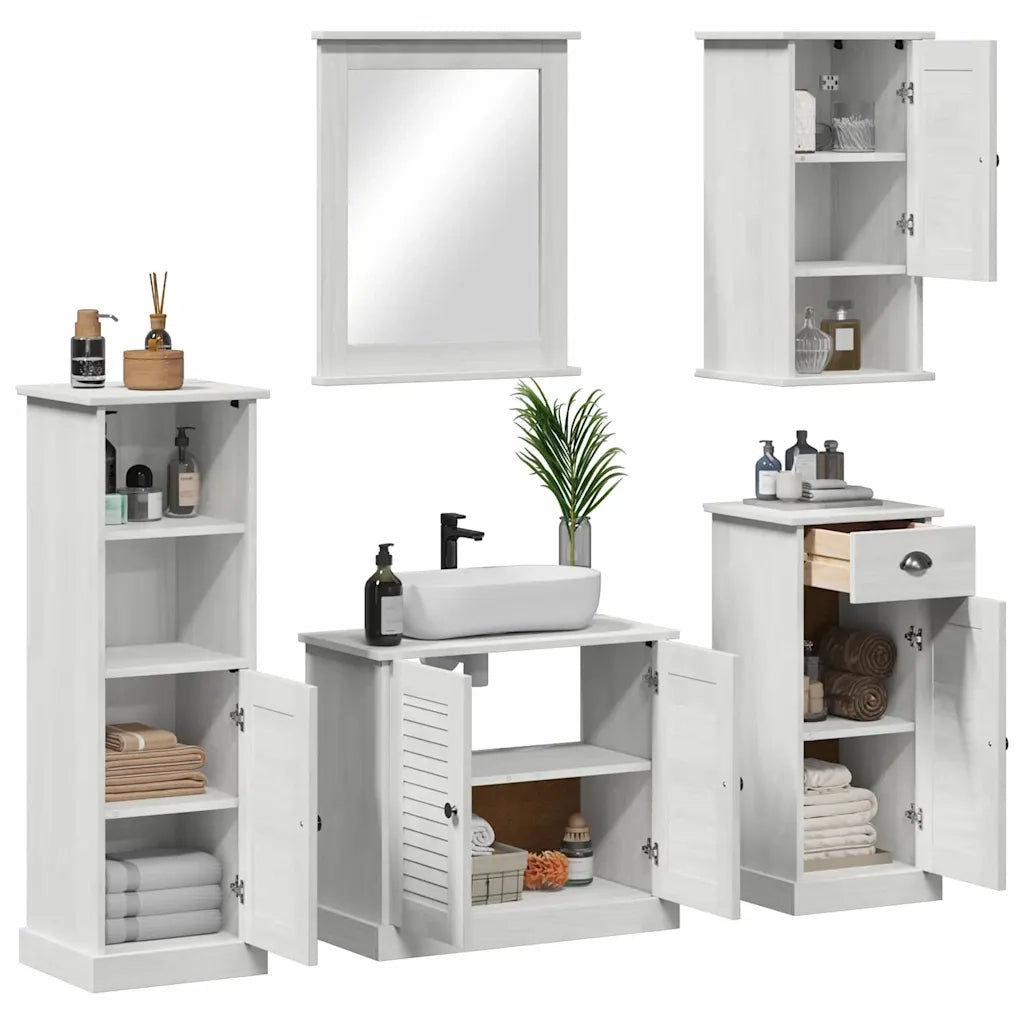 Set di mobili per il bagno con porta VIGO 5 pcs Bianco Antico 3328548