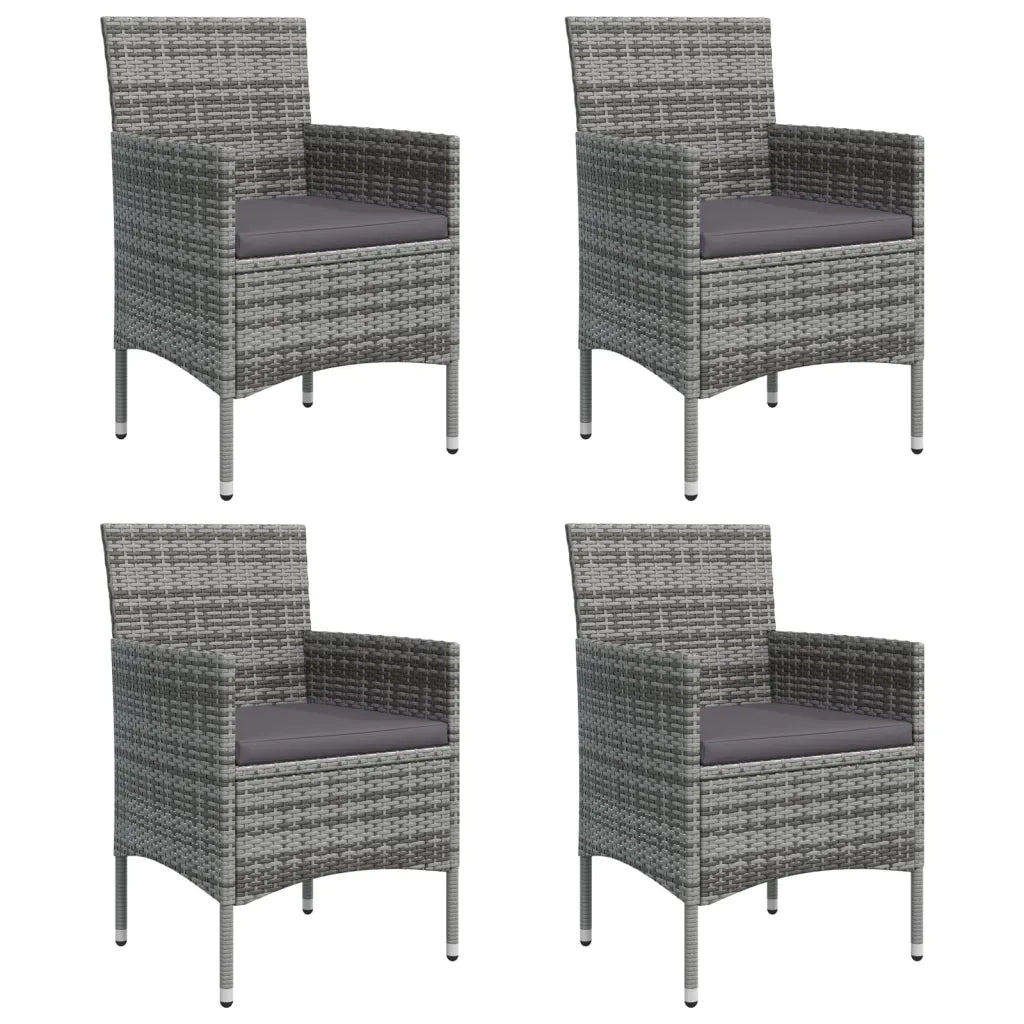 Set da Pranzo da Giardino 5 pz con Cuscini Grigio e Nero cod mxl 42809