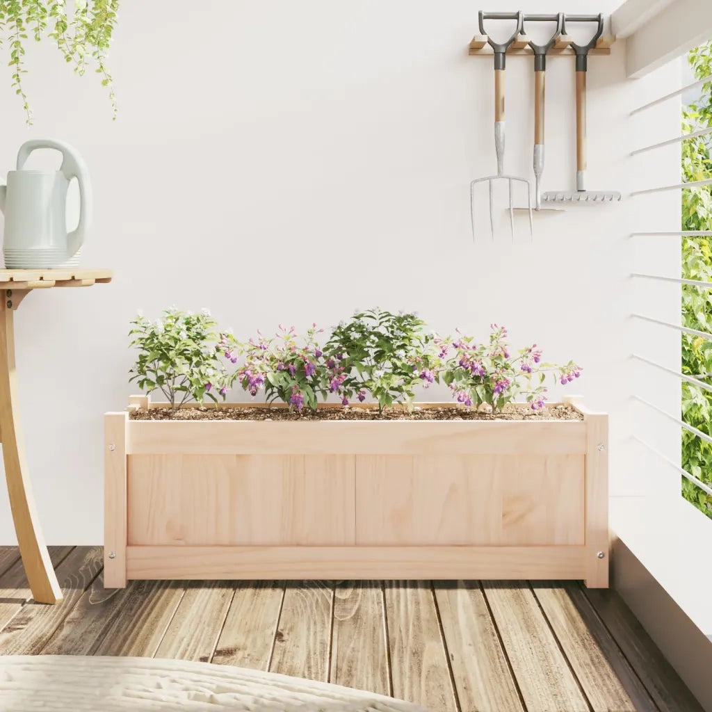 Fioriera da Giardino-Vaso da Esterno 90x31x31 cm in Legno Massello di Pino