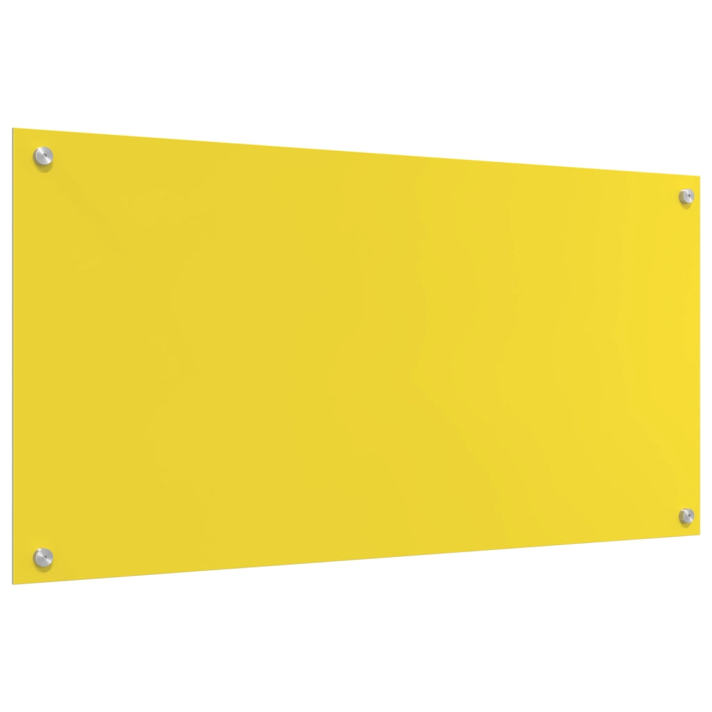 Schienale da cucina  Giallo 100x50x0,6 cm in vetro temperato