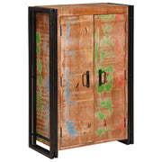 Credenza | Highboard con Ante Marrone Legno Recuperato Massello e Metallo