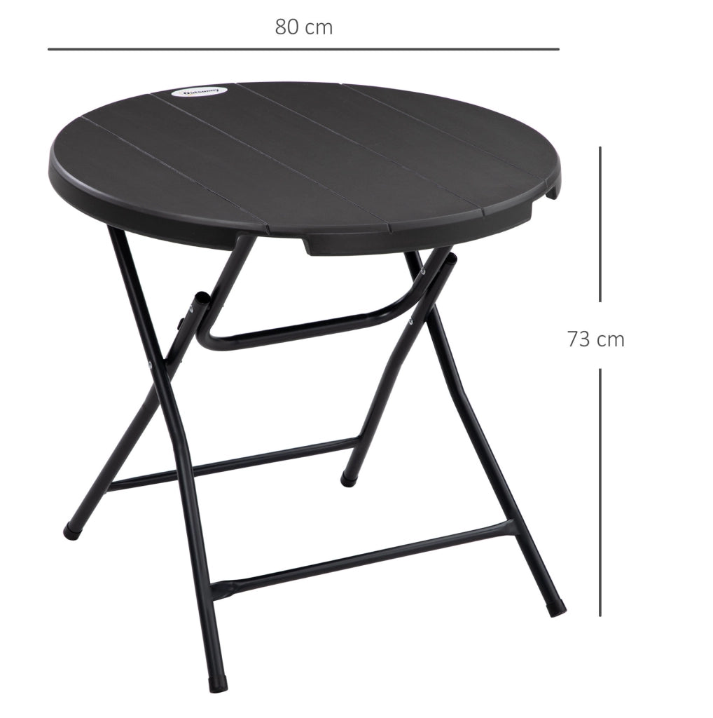 Tavolo da giardino pieghevole Ø80 cm, grigio scuro