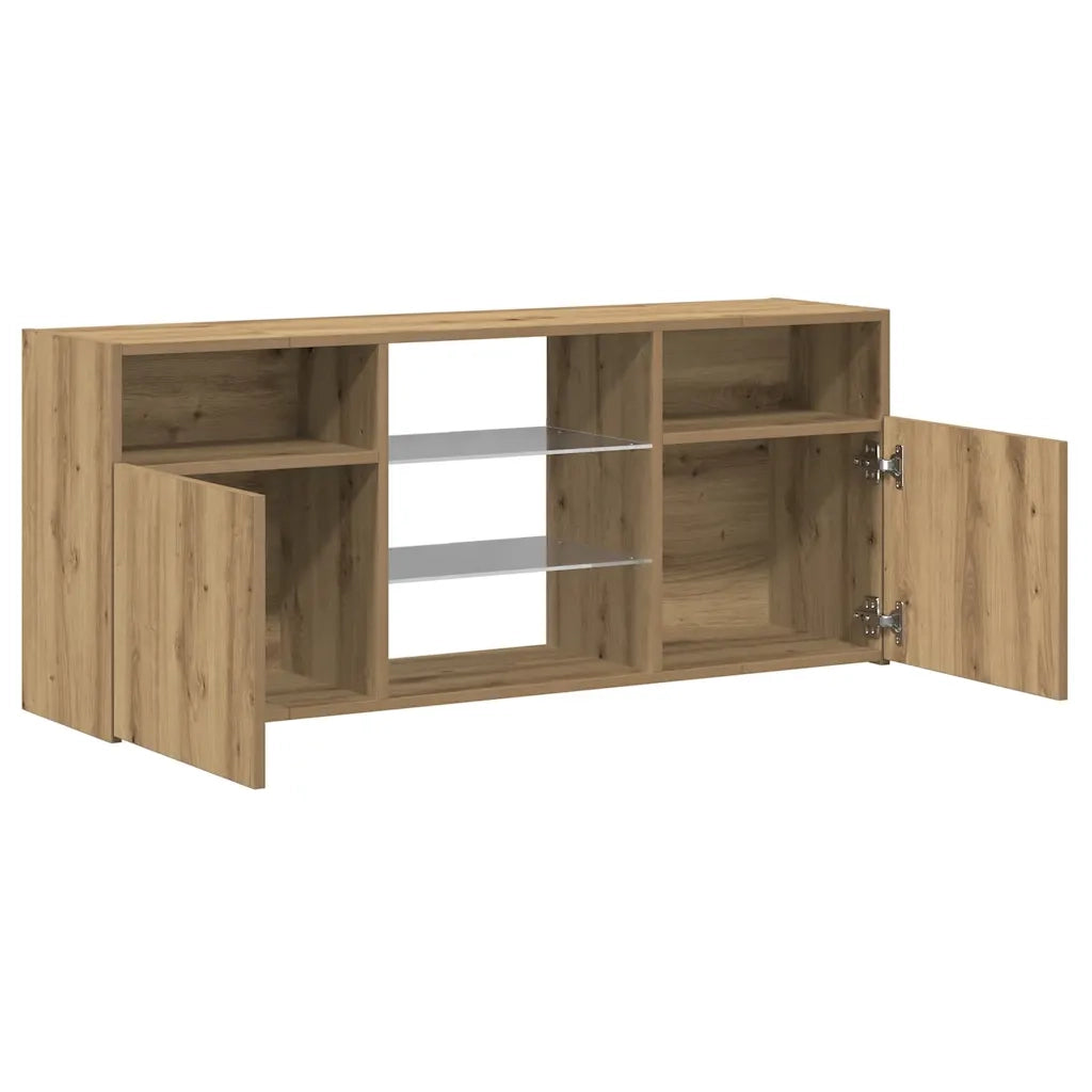 Mobile Porta TV con LED Artigianale 120x30x50 cm Multistrato 856352