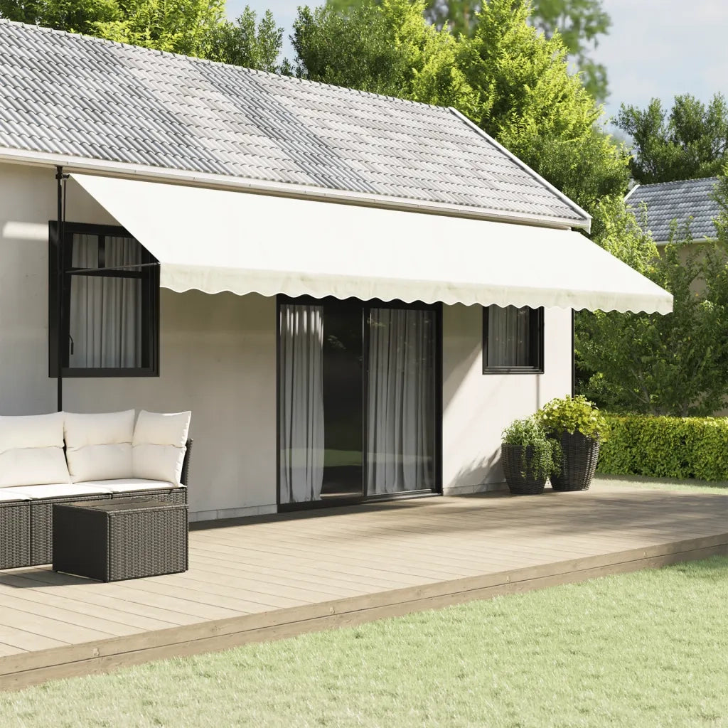 vidaXL Tessuto di Ricambio per Mantovana da Tenda Strisce Crema 6 m