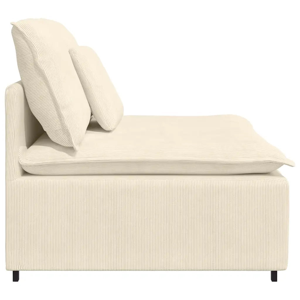 Modulo Centrale Divano Modulare con Cuscini Crema 100 cm 4104439