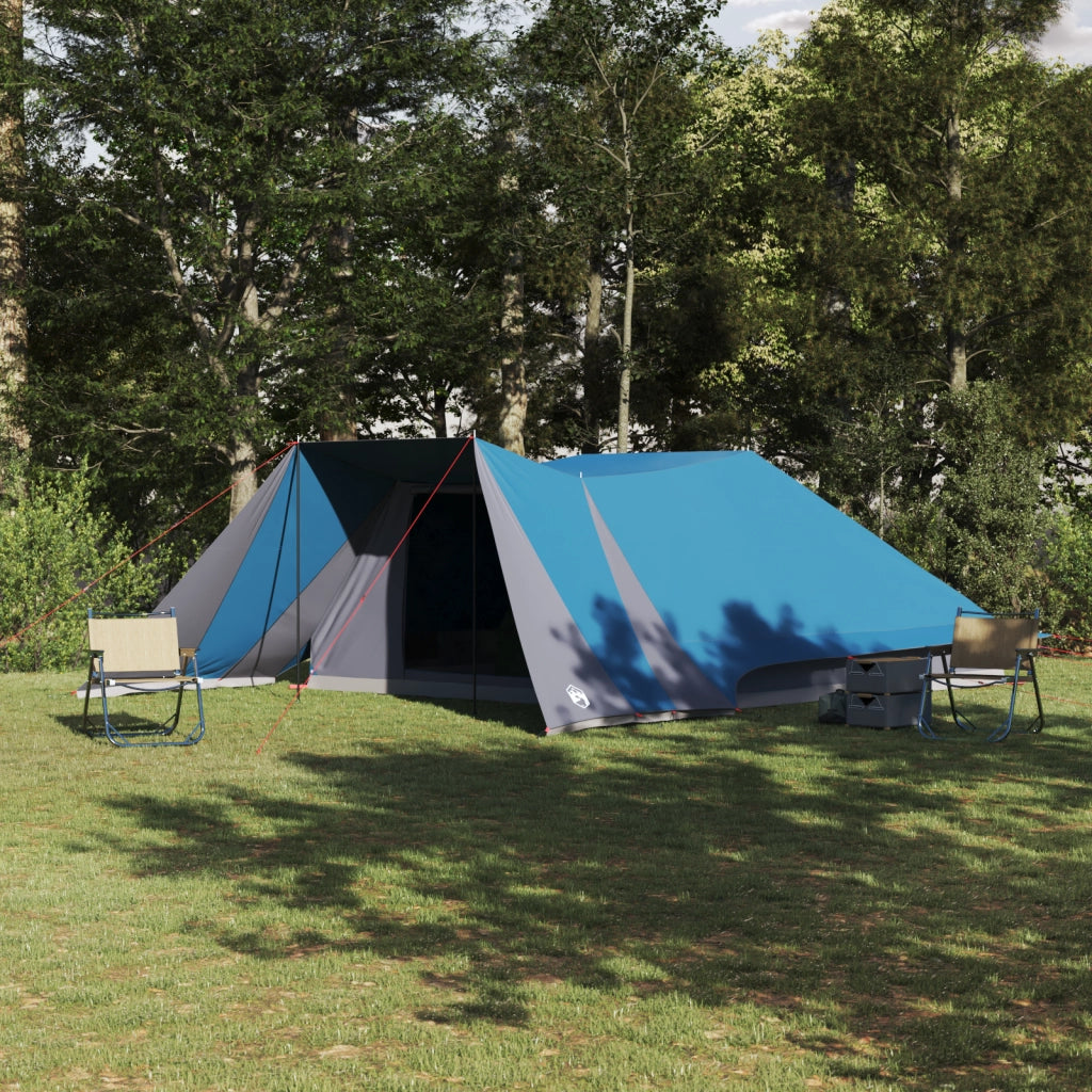 Tenda Familiare con Veranda Estesa - Blu - Impermeabile per 12 Persone