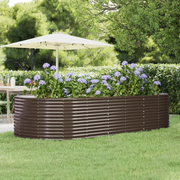 Letto Giardino Acciaio Zincato 291x140x68 cm Marrone 319100