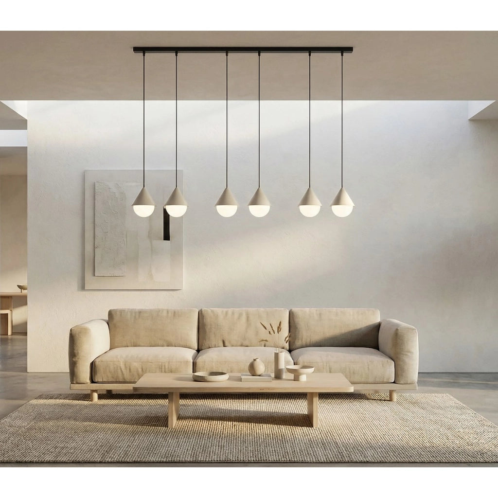 Lampada a sospensione GIRO in acciaio nero e vetro bianco