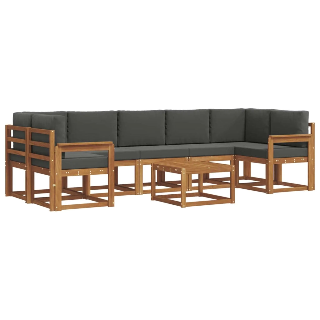 Set di divani da esterno con cuscino 8 pcs Naturale e Antracite