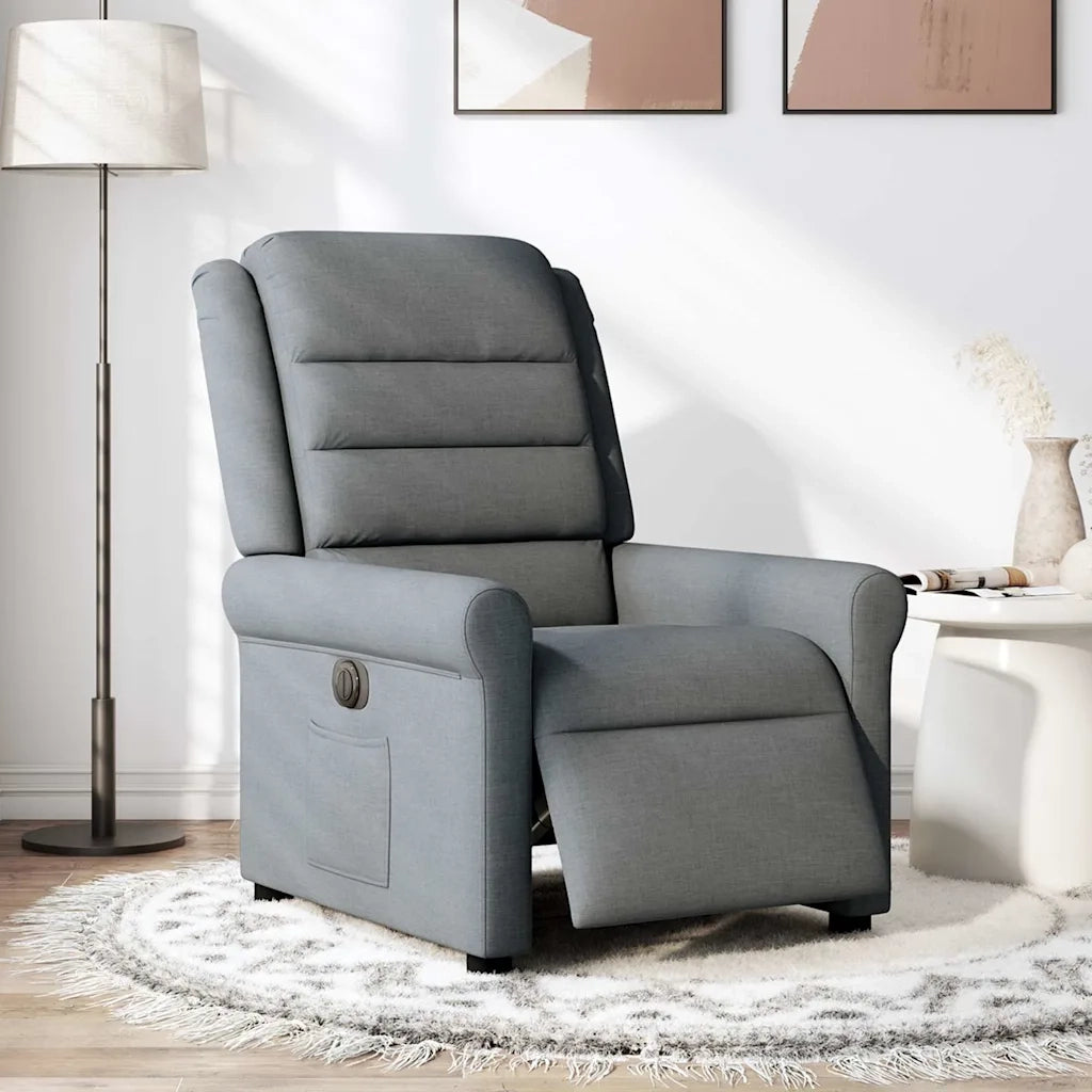 Poltrona Elettrica Reclinabile Grigio Scuro in Tessuto