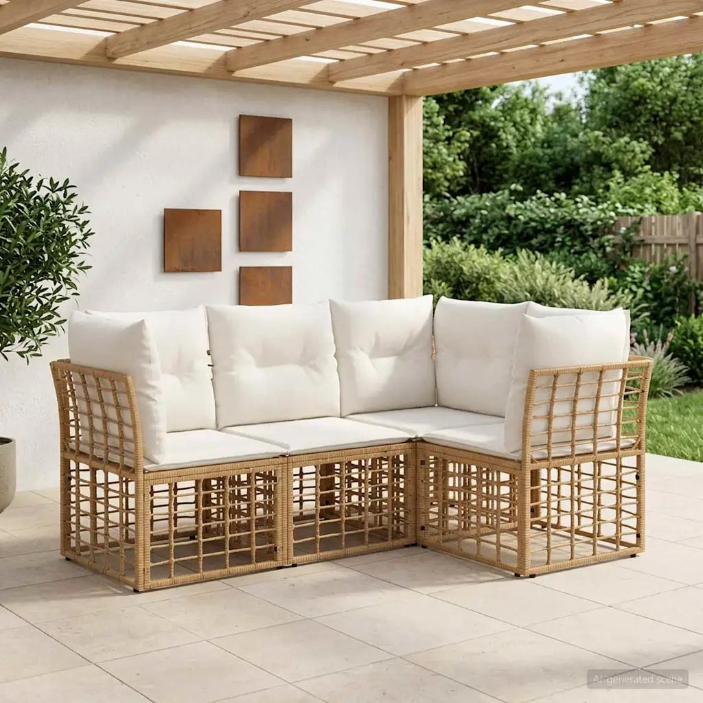 Set di divani da esterno Naturale Poliestere 3437464