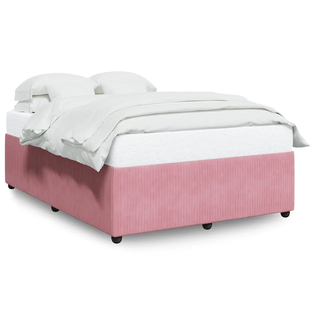Letto matrimoniale | Letto per adulti | Giroletto Rosa 140x200 cm in Velluto