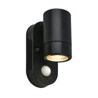 Applique Esterno Moderno Zid Sensor Plastica Nero 1 Luce Gu10