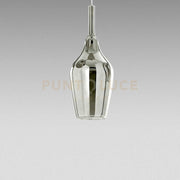 OFELIA S/12 MINI - VETRO CROMO SPECCHIATO E E PORTALAMPADA BIANCO 1 LUCE ATTACCO G9 CAVO TRASPARENTE SENZA BASE DI ATTACCO D.13CM H.33M