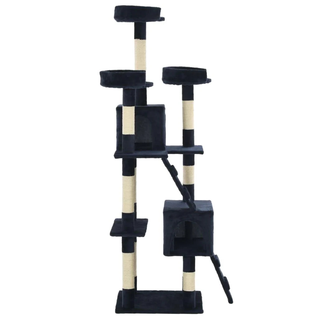 Tiragraffi albero per gatti cuccia per gatti giocattolo peluche sisal 170 cm blu 3702045