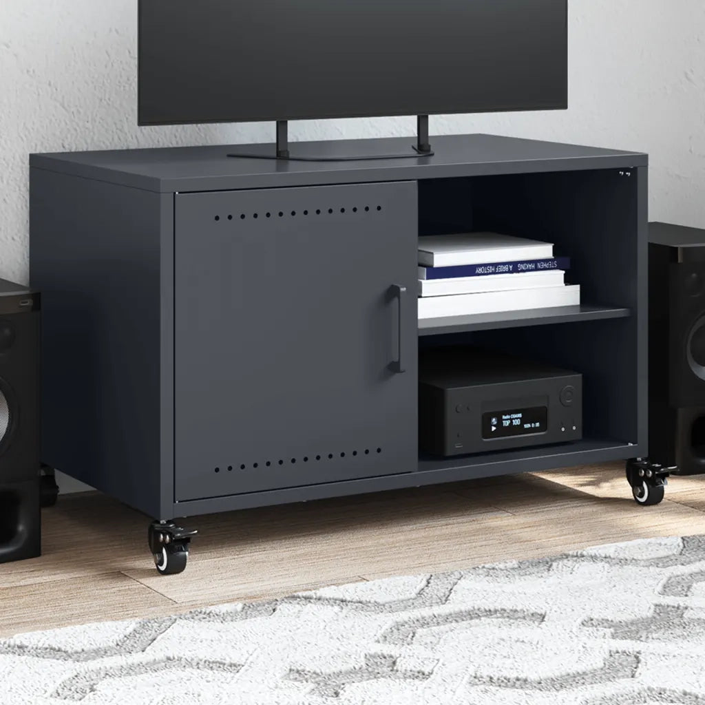 Mobile TV-Credenza TV-Console TV Antracite 68x39x43,5 cm in Acciaio 509725