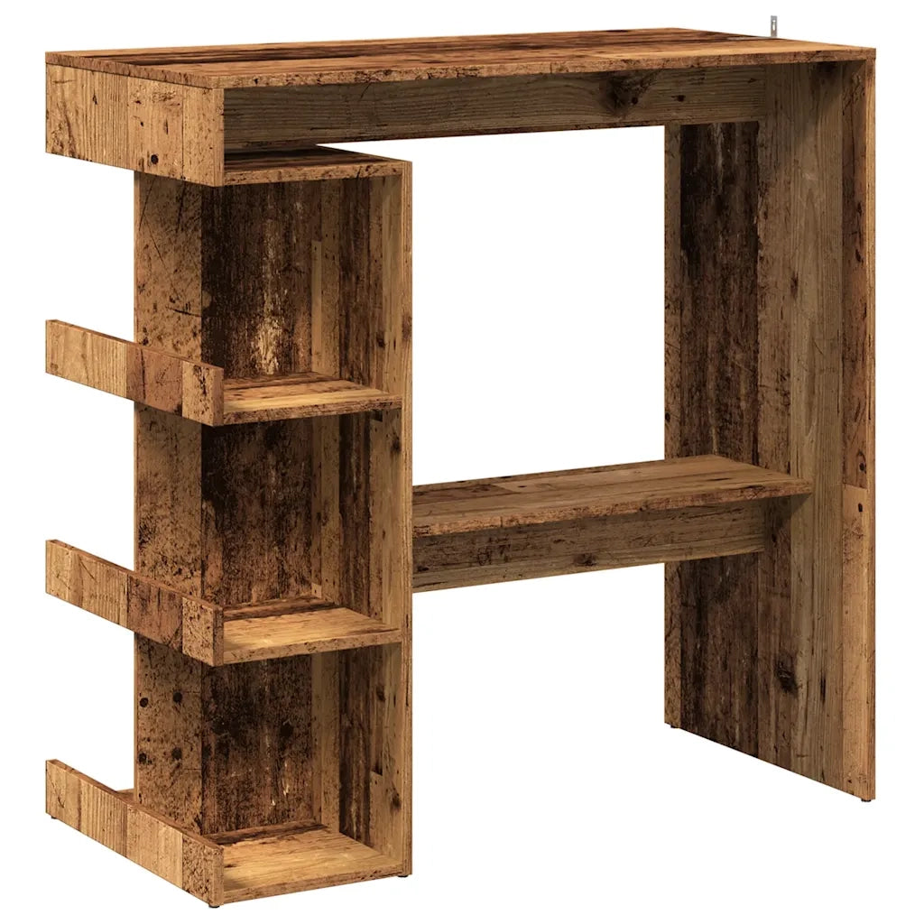 Tavolo Bar con Ripiani Legno Antico 100x50x101,5 cm Truciolato 856758